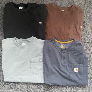 Carhartt Dickies Cotton Pocket Workwear T-shirts Bundle Lot of 4 | Men Large